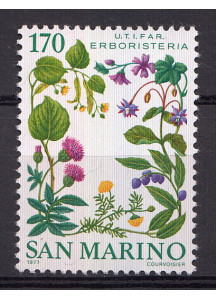 1977 San Marino Erboristeria 1 valore nuovo Sassone 996